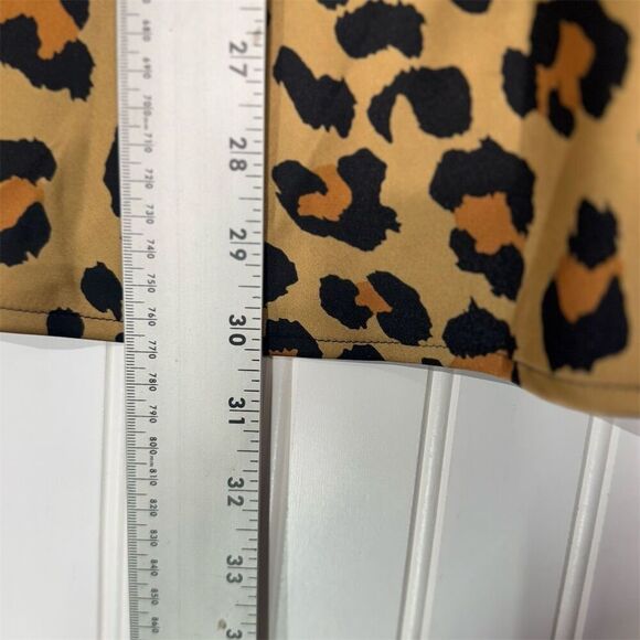 Renee C Leopard Satin Slip Skirt L Y2K Mob Wife Coquette Glam Made in USA - Picture 4 of 7